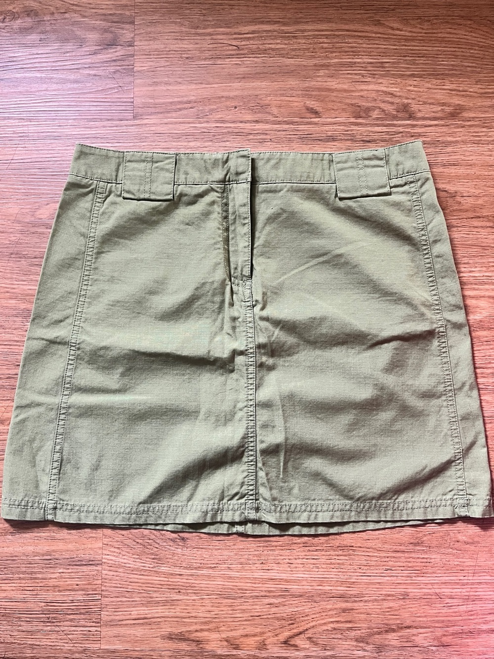 Vintage Y2K 90s J. Crew Utility Mini Skirt Army Green Cargo Stitching Size 6